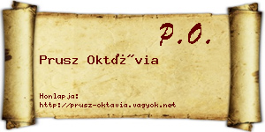 Prusz Oktávia névjegykártya